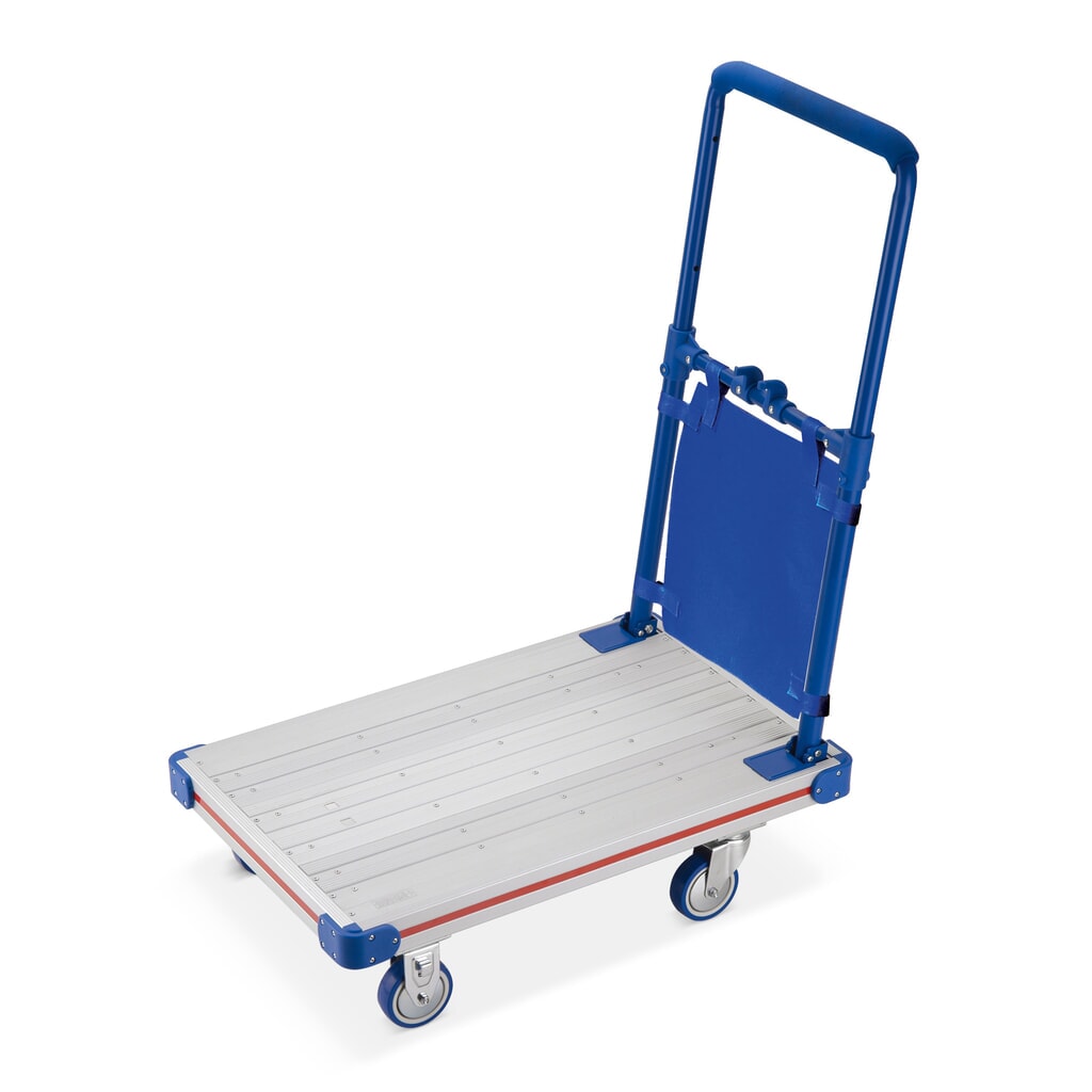 N° de l'image du produit 1 : Chariot à plate-forme en aluminium, pliable, capacité de charge 150 kg