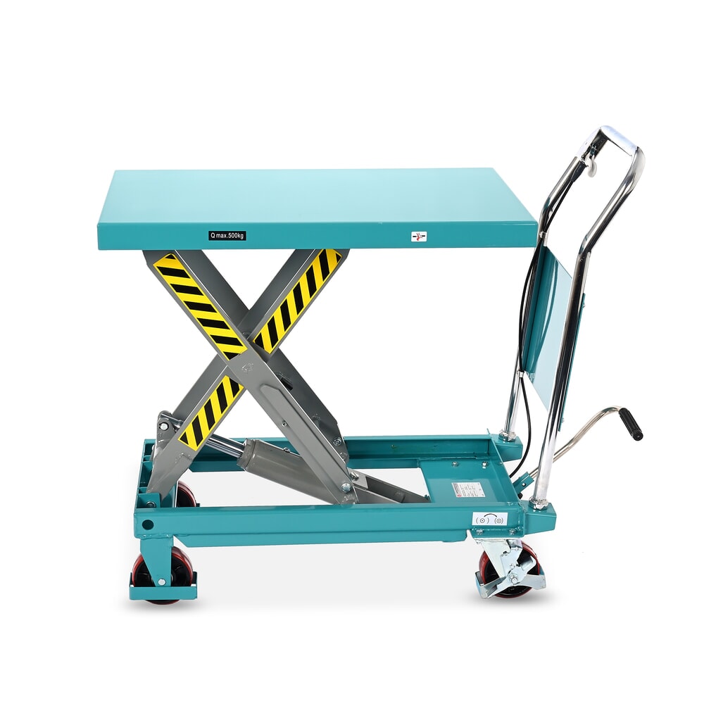Chariot à table élévatrice à ciseaux Ameise®, arceau fixe, capacité de charge 500 kg, 850 x 500 mm N° de l'image du produit 3 : Chariot à table élévatrice à ciseaux Ameise®, arceau fixe, capacité de charge 500 kg, 850 x 500 mm