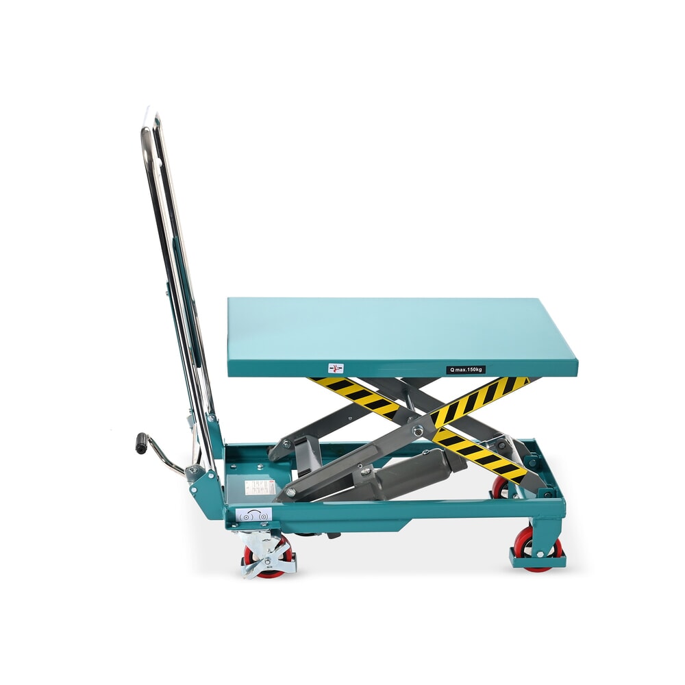 Numéro de l'image du produit 3: Chariot à table élévatrice à ciseaux Ameise®, arceau rabattable, capacité de charge 150 kg, 700 x 450 mm
