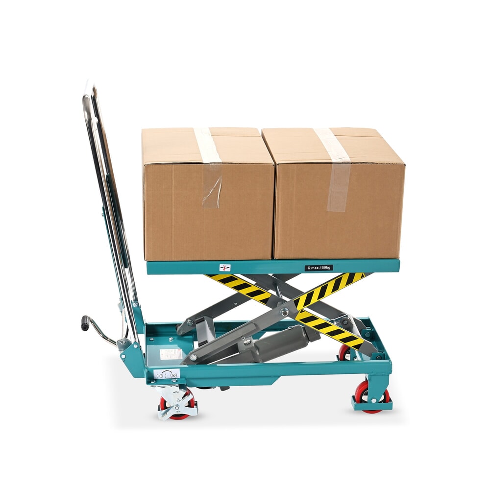 Numéro de l'image du produit 4: Chariot à table élévatrice à ciseaux Ameise®, arceau rabattable, capacité de charge 150 kg, 700 x 450 mm