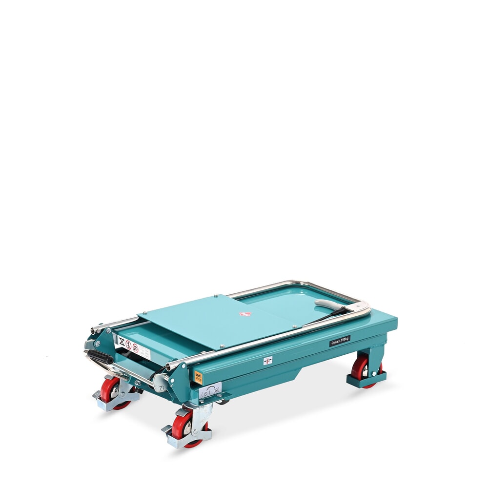 Numéro de l'image du produit 7: Chariot à table élévatrice à ciseaux Ameise®, arceau rabattable, capacité de charge 150 kg, 700 x 450 mm
