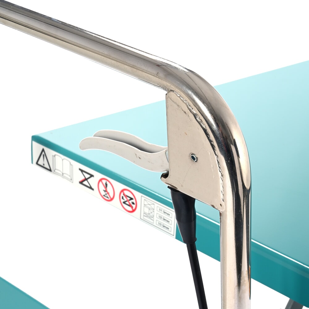 Numéro de l'image du produit 12: Chariot à table élévatrice à ciseaux Ameise®, arceau rabattable, capacité de charge 150 kg, 700 x 450 mm