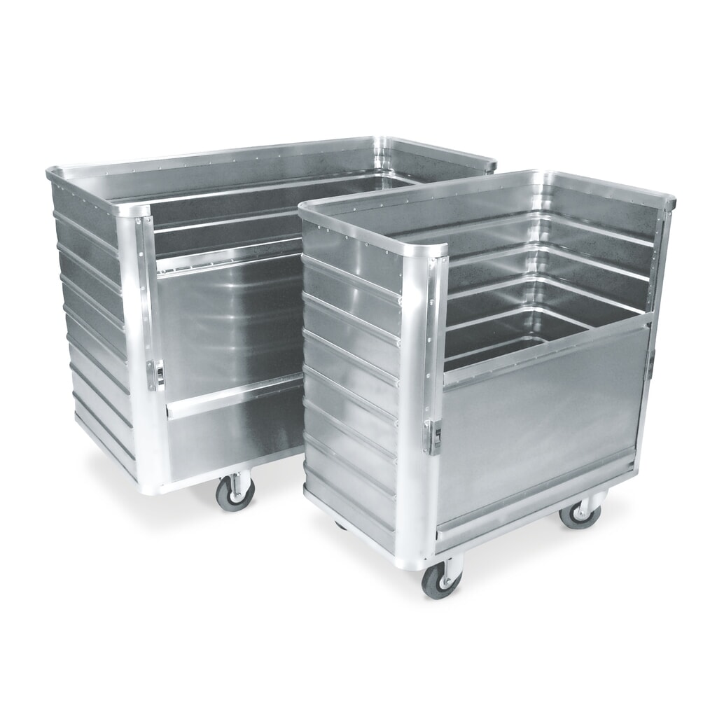 Chariot-caisse en aluminium avec paroi semi-abaissable, 355 litres Illustration du produit: Chariot-caisse en aluminium avec paroi semi-abaissable, 355 litres
