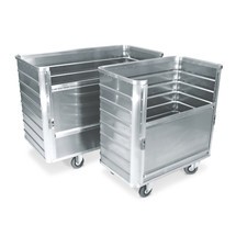 Chariot-caisse en aluminium avec paroi semi-abaissable, 355 litres