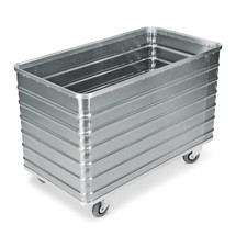 Numéro de l'image du produit 1: Chariot-caisse en aluminium avec parois pleines, volume 560 litres, avec couvercle + serrure