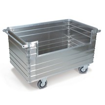 Chariot-caisse en aluminium avec paroi latérale