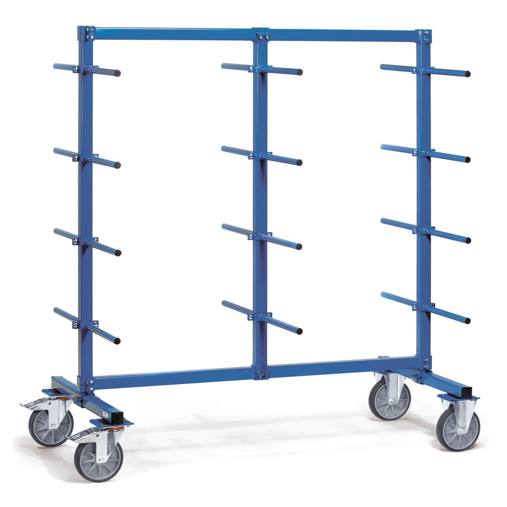 fetra® Chariot cantilever, à deux côtés, 24 barres de portée, HxlxP 1 807 x 1 400 x 800 mm Illustration du produit: fetra® Chariot cantilever, à deux côtés, 24 barres de portée, HxlxP 1 807 x 1 400 x 800 mm