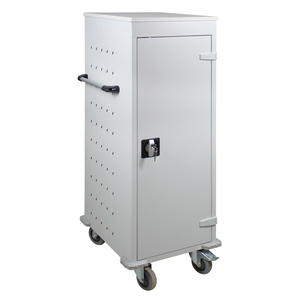 Chariot coffre-fort pour ordinateurs portables/tablettes, HxlxP 1.250 x 530 x 500 mm, 10 compartiments, alimentation électrique y compris Illustration du produit: Chariot coffre-fort pour ordinateurs portables/tablettes, HxlxP 1.250 x 530 x 500 mm, 10 compartiments, alimentation électrique y compris