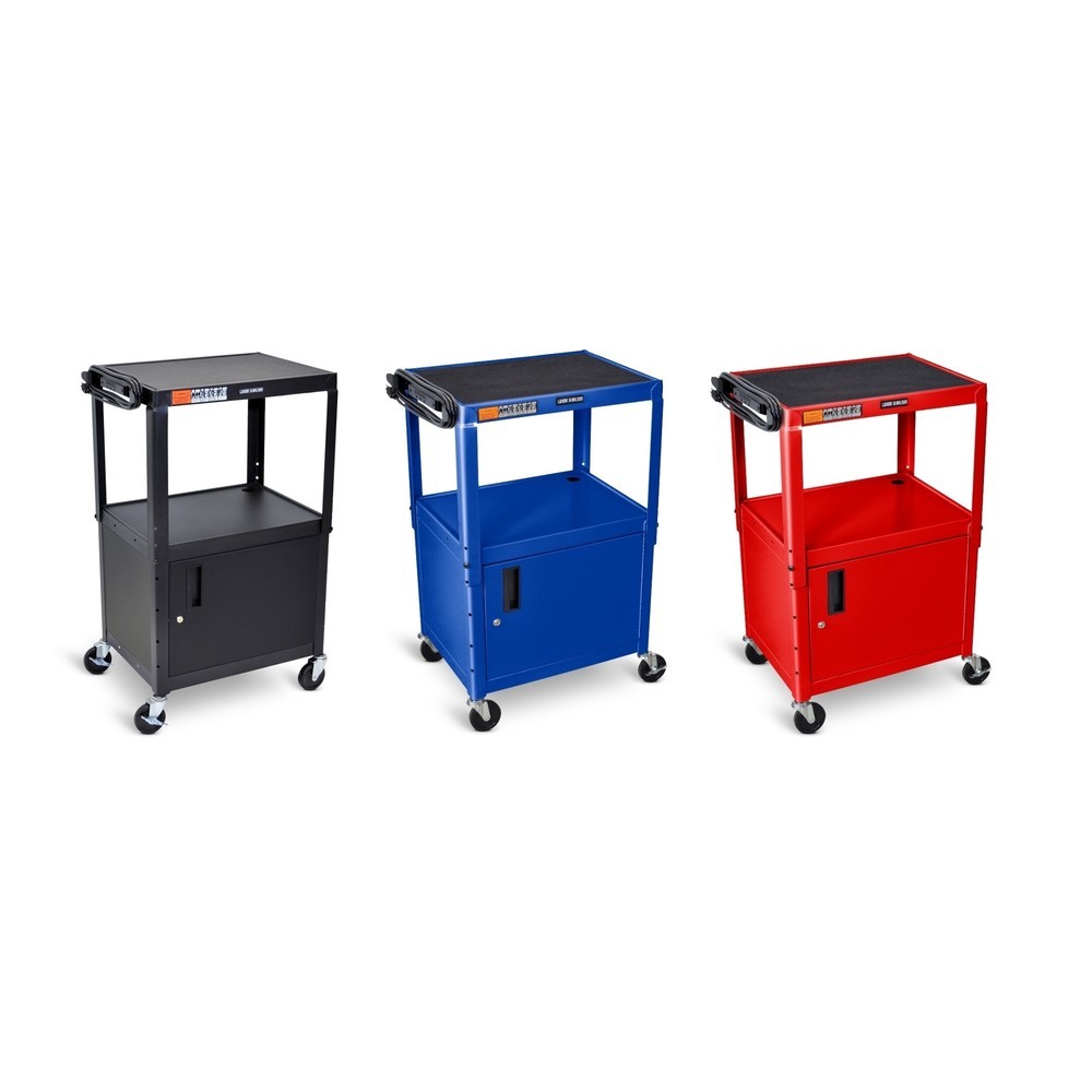Numéro de l'image du produit 2: Chariot de bureau et à dossiers, 3 étagères, réglable en hauteur, avec meuble bas, noir
