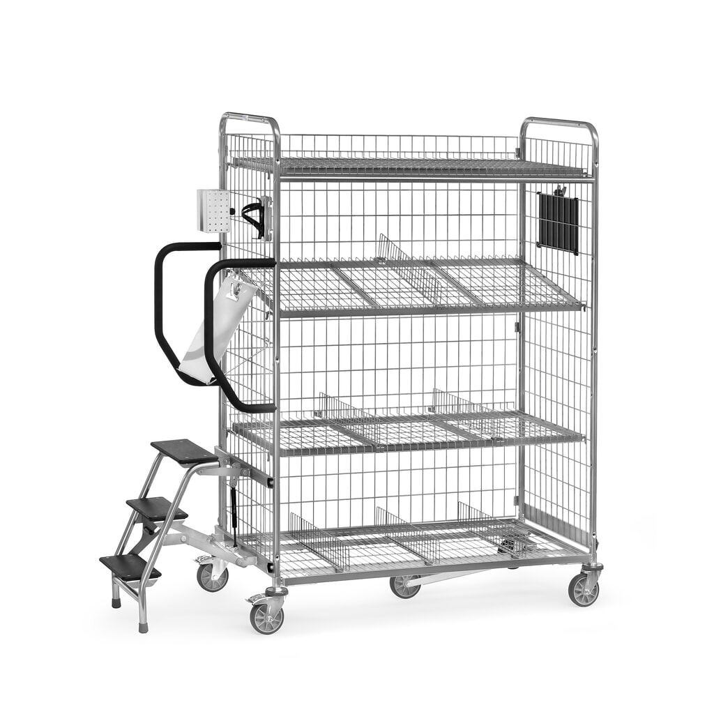 N° de l'image du produit 3 : Chariot de préparation de commandes fetra®, haut. x larg. x prof. 1 625 x 590 x 891 mm, capacité de charge 200 kg