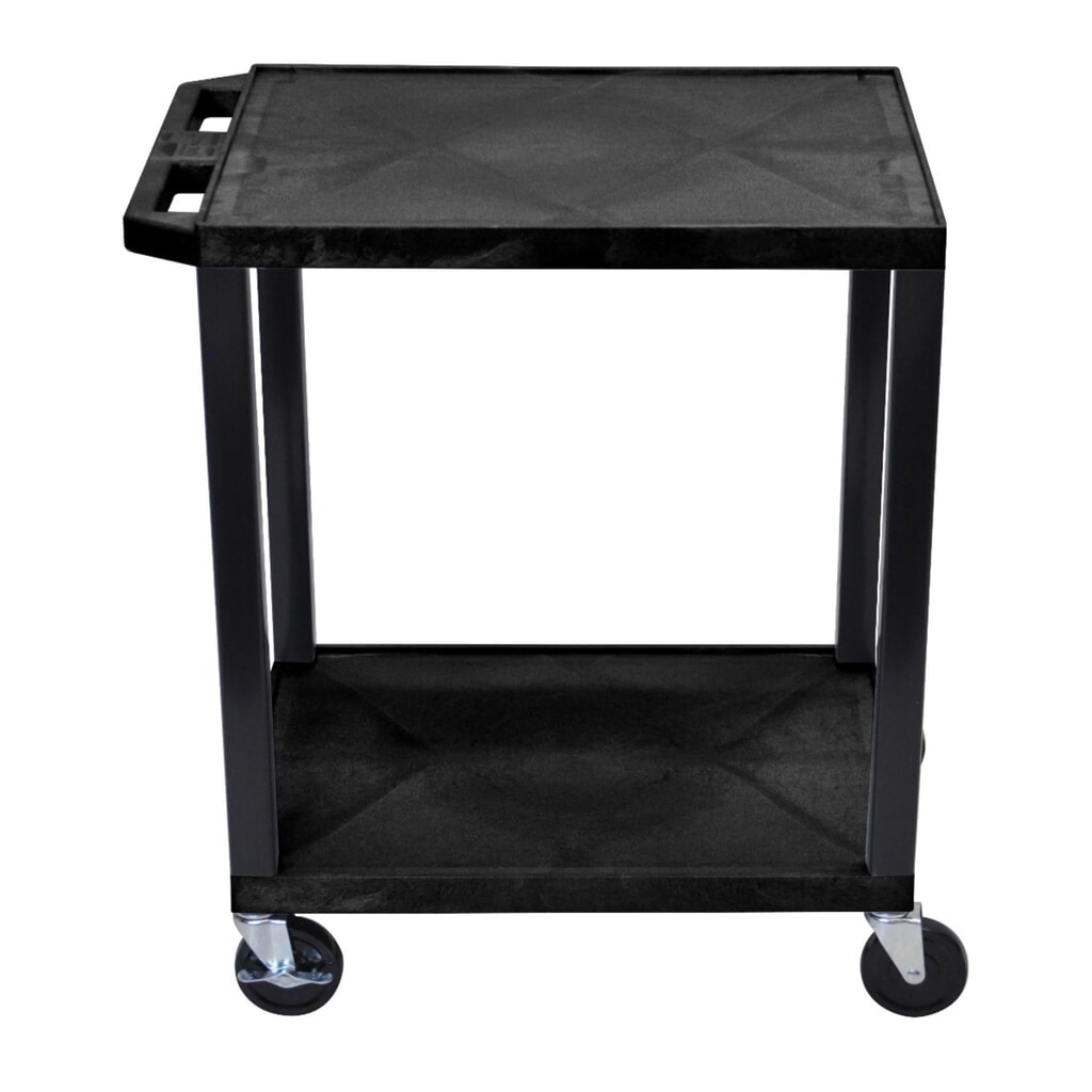 Illustration du produit: Chariot de transport en plastique HEMMDAL, avec plate-forme de chargement, 2 étages, noir