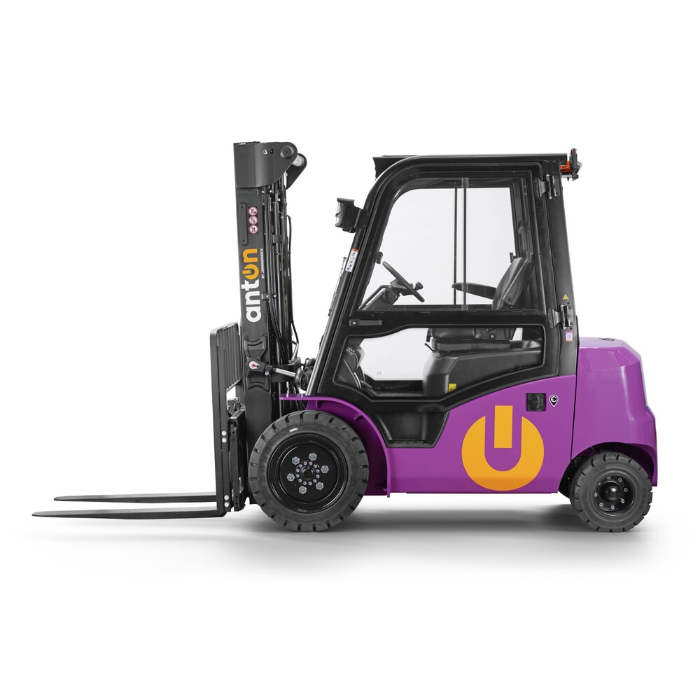 N° de l'image du produit 3 : Chariot élévateur électrique AntOn par Jungheinrich CBH 3.0 avec mât télescopique triple, hauteur de levage 4 800 mm, capacité de charge 3 000 kg, cabine intempéries Comfort, y compris chargeur externe 80 V, 60 A, CEE, 4 broches
