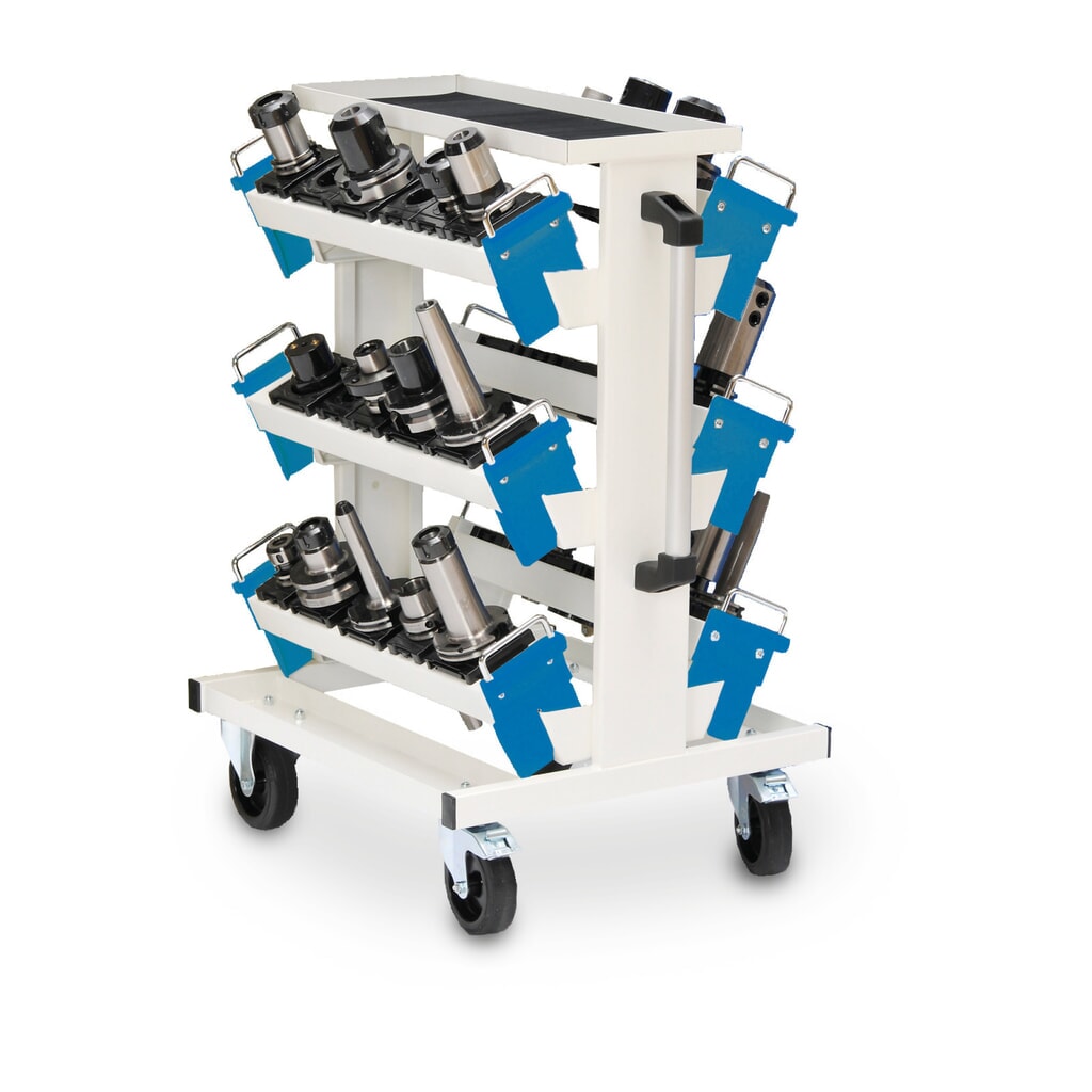 Chariot porte-outils Bedrunka+Hirth pour outils CNC, H x l x P 950 x 560 x 630 mm, SK 30 (30 pièces) Illustration du produit: Chariot porte-outils Bedrunka+Hirth pour outils CNC, H x l x P 950 x 560 x 630 mm, SK 30 (30 pièces)