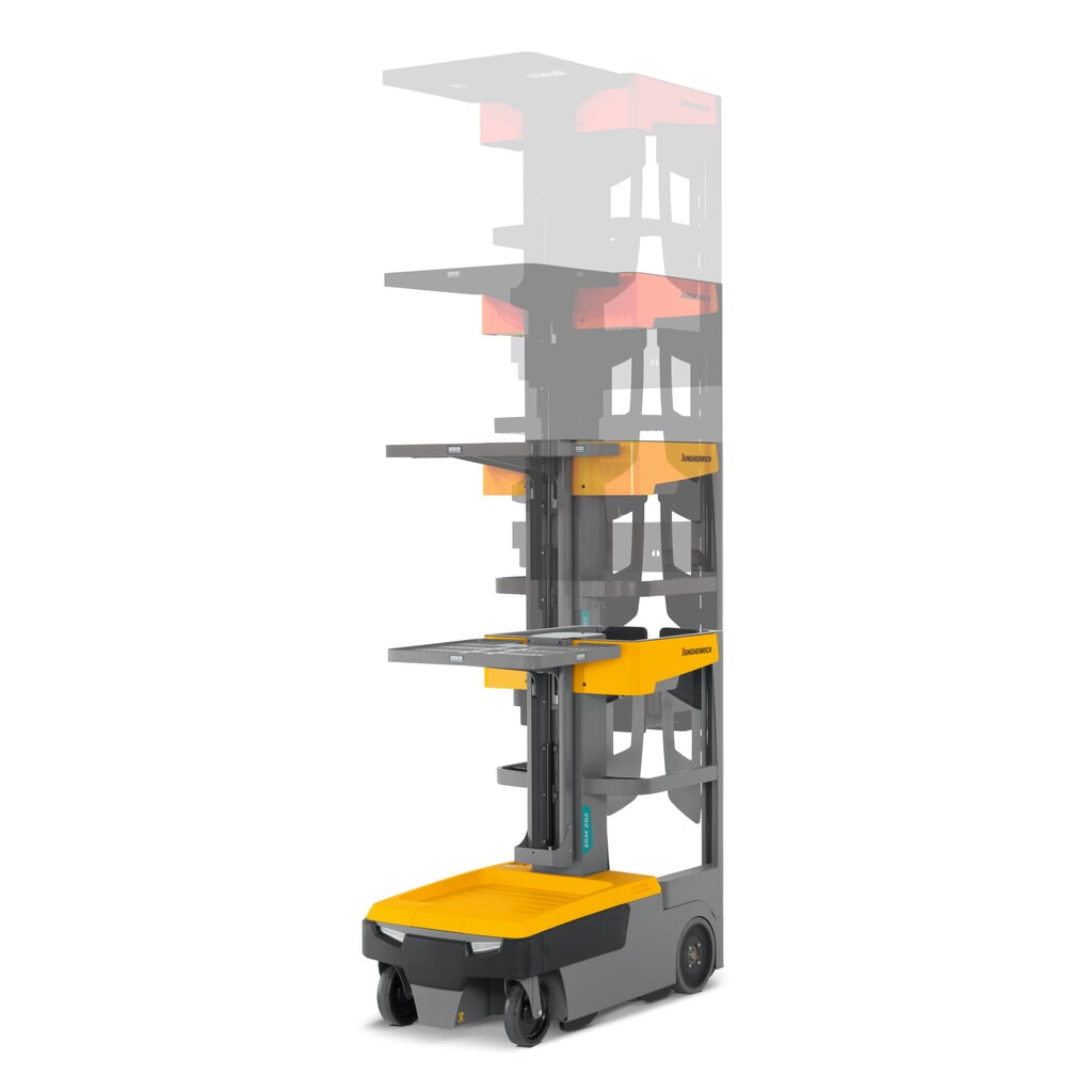 N° de l'image du produit 7 : Chariot préparateur de commandes pour petites pièces Jungheinrich EKM 202, plateau électrique, verrouillage de porte