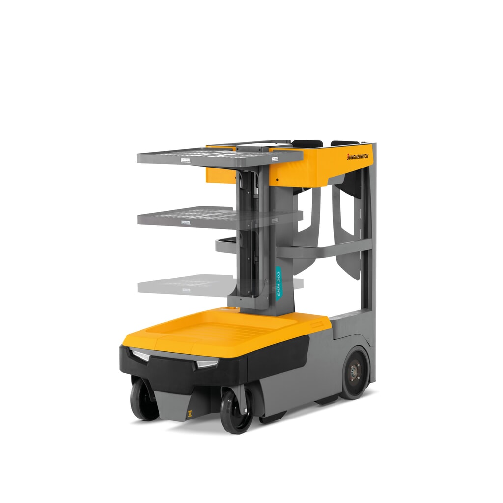 N° de l'image du produit 8 : Chariot préparateur de commandes pour petites pièces Jungheinrich EKM 202, plateau électrique, verrouillage de porte