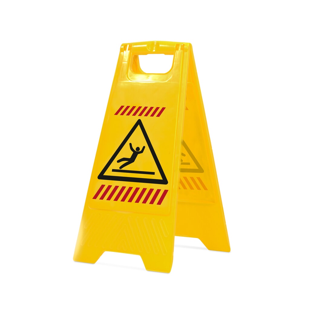 Chevalet de signalisation symbole « Attention Sol glissant », hauteur 590 mm Illustration du produit: Chevalet de signalisation symbole « Attention Sol glissant », hauteur 590 mm