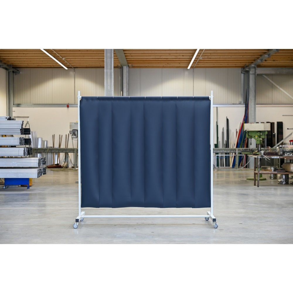 Numéro de l'image du produit 1: Écran de soudage mobile avec pans orientables, selon ISO EN 25980 (EN 1598), en 1 partie, lamelles de 2 mm, vert foncé / mat