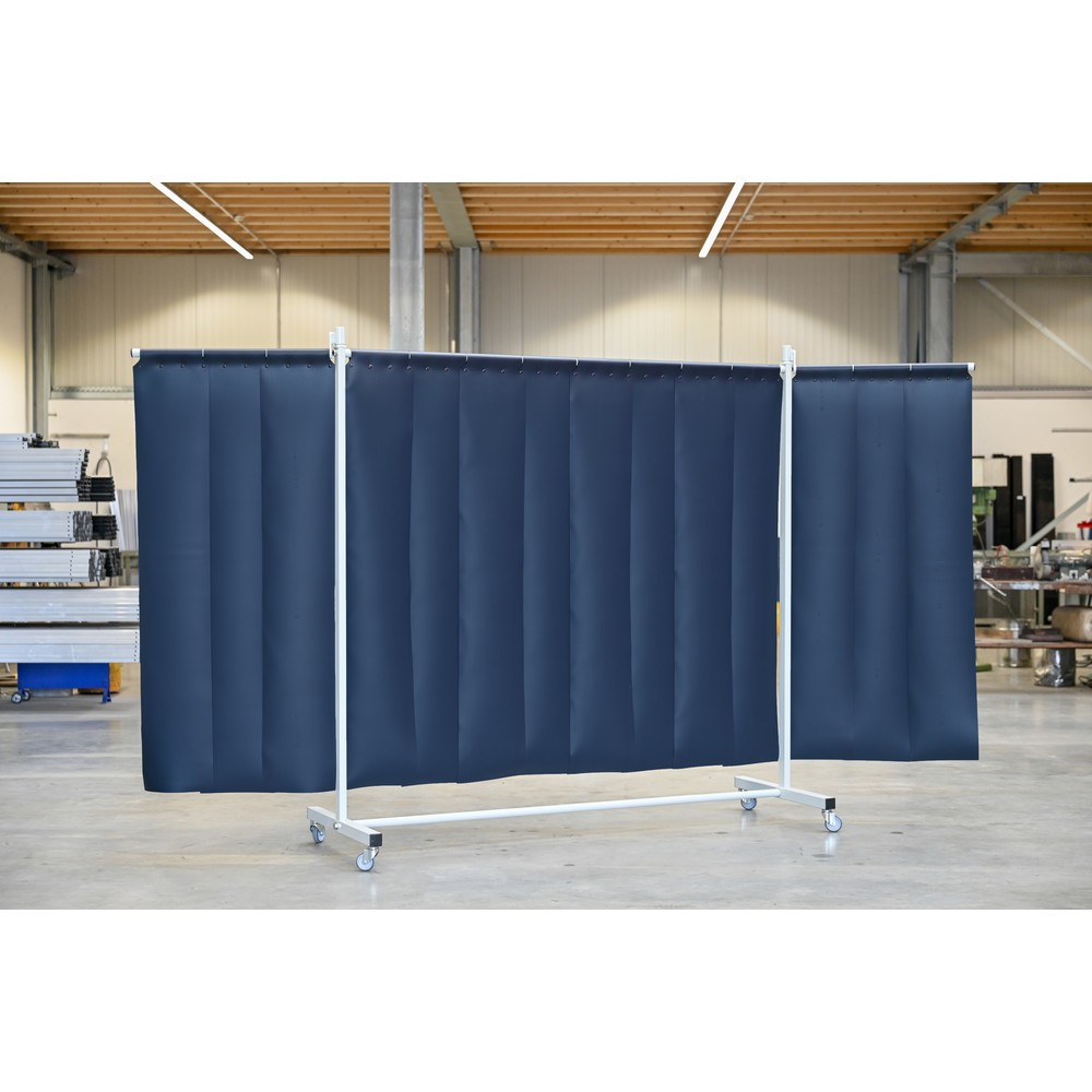 Numéro de l'image du produit 2: Écran de soudage mobile avec pans orientables, selon ISO EN 25980 (EN 1598), en 3 parties, lamelles de 2 mm, vert foncé / mat