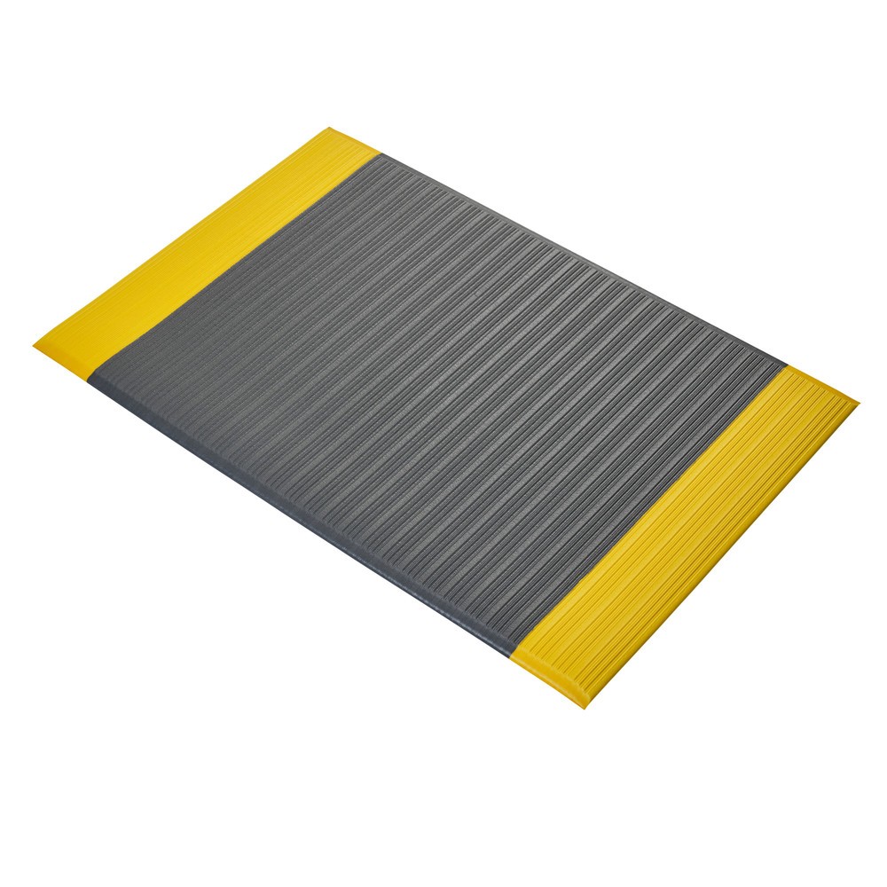 N° de l'image du produit 9 : Tapis anti-fatigue COBA Orthomat® Ribbed, monocouche, gris/jaune, l × L 900 x mètre linéaire