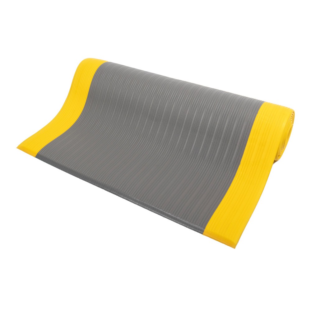 N° de l'image du produit 7 : Tapis anti-fatigue COBA Orthomat® Ribbed, monocouche, gris/jaune, l × L 900 x mètre linéaire