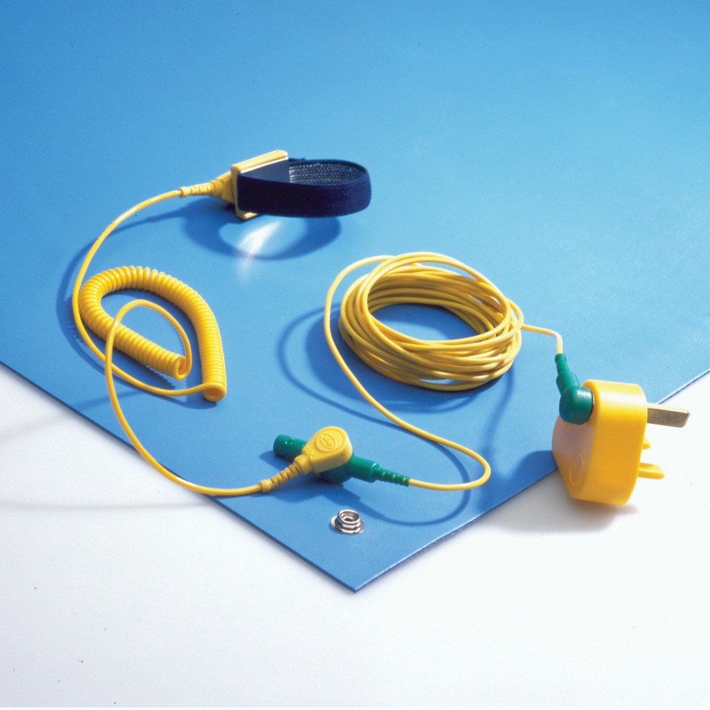 Numéro de l'image du produit 3: COBA Kit de tapis de travail ESD en PVC avec couche conductrice, lxP 1 200 mm x m linéaire, bleu