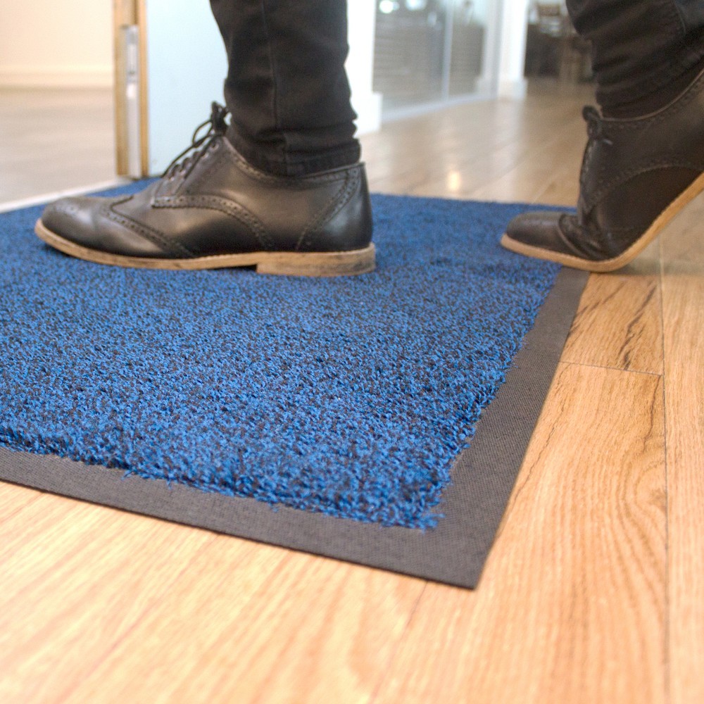 Numéro de l'image du produit 3: COBA Paillasson en nylon, lxP 600 x 850 mm, noir/bleu
