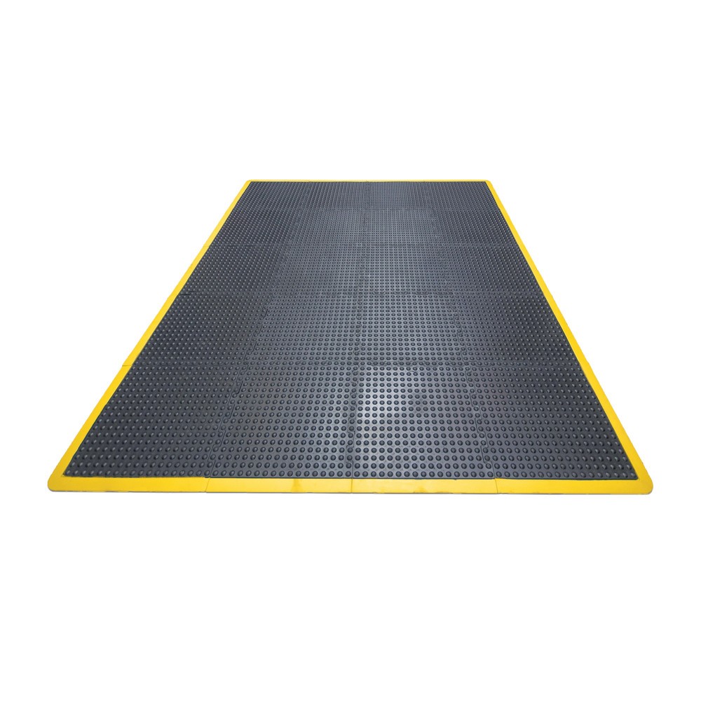 Numéro de l'image du produit 1: COBA Tapis anti-fatigue, à picots, système de dalles, dalle de bord, rebord jaune