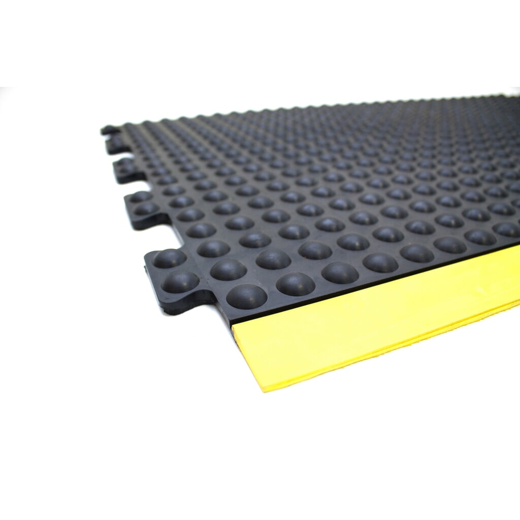 N° de l'image du produit 2 : COBA Tapis anti-fatigue Bubblemat Safety, pièce médiane, lxP 900 x 1 200 mm, noir/jaune