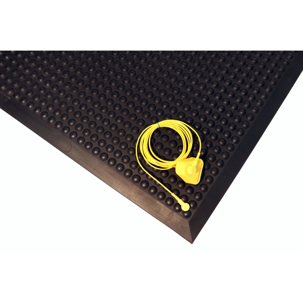 Numéro de l'image du produit 2: COBA Tapis anti-fatigue COBAelite® ESD, avec câble de mise à la terre, lxP 600 x 900 mm, noir
