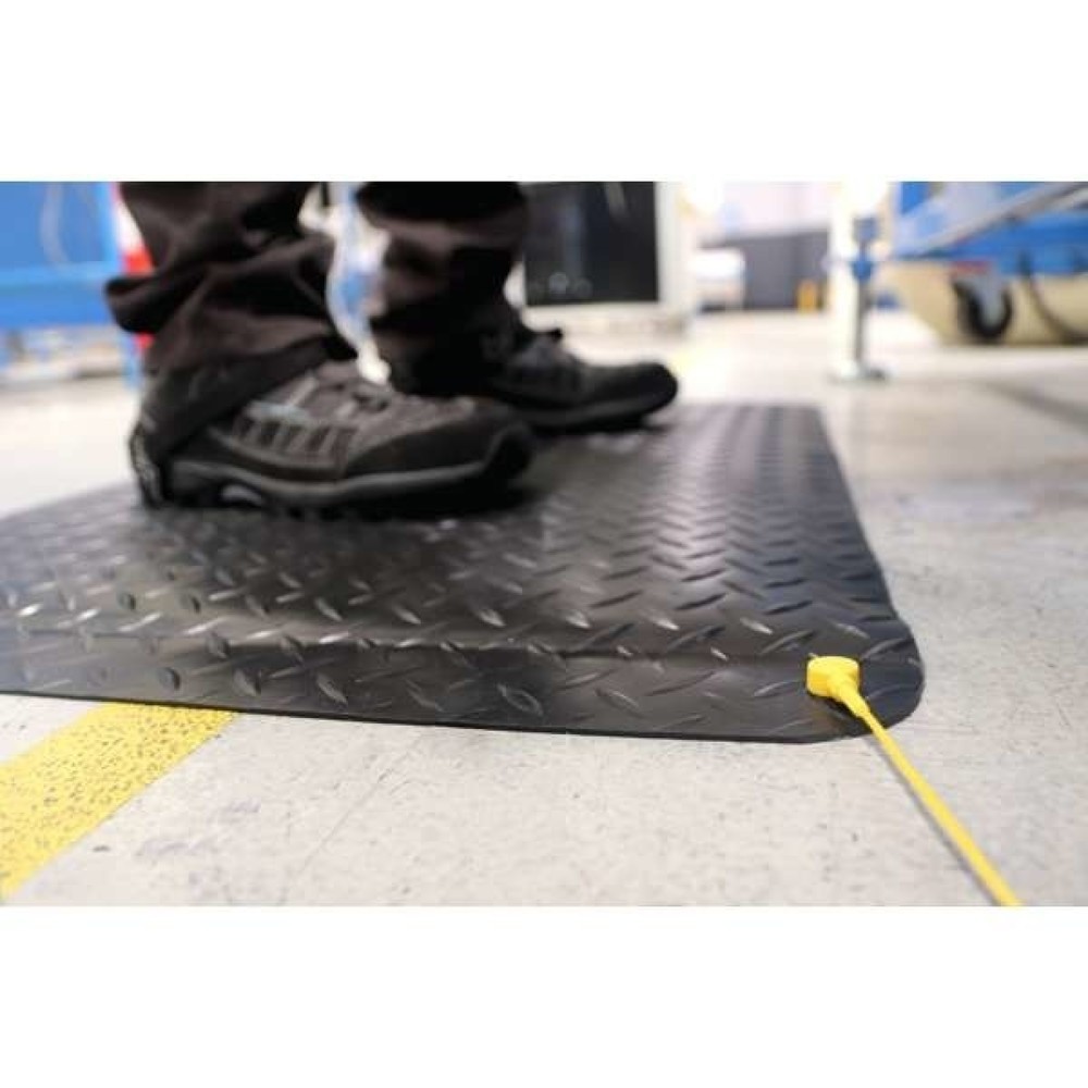 Numéro de l'image du produit 2: COBA Tapis anti-fatigue Deckplate Anti-Static, lxP 900 mm x ml, noir