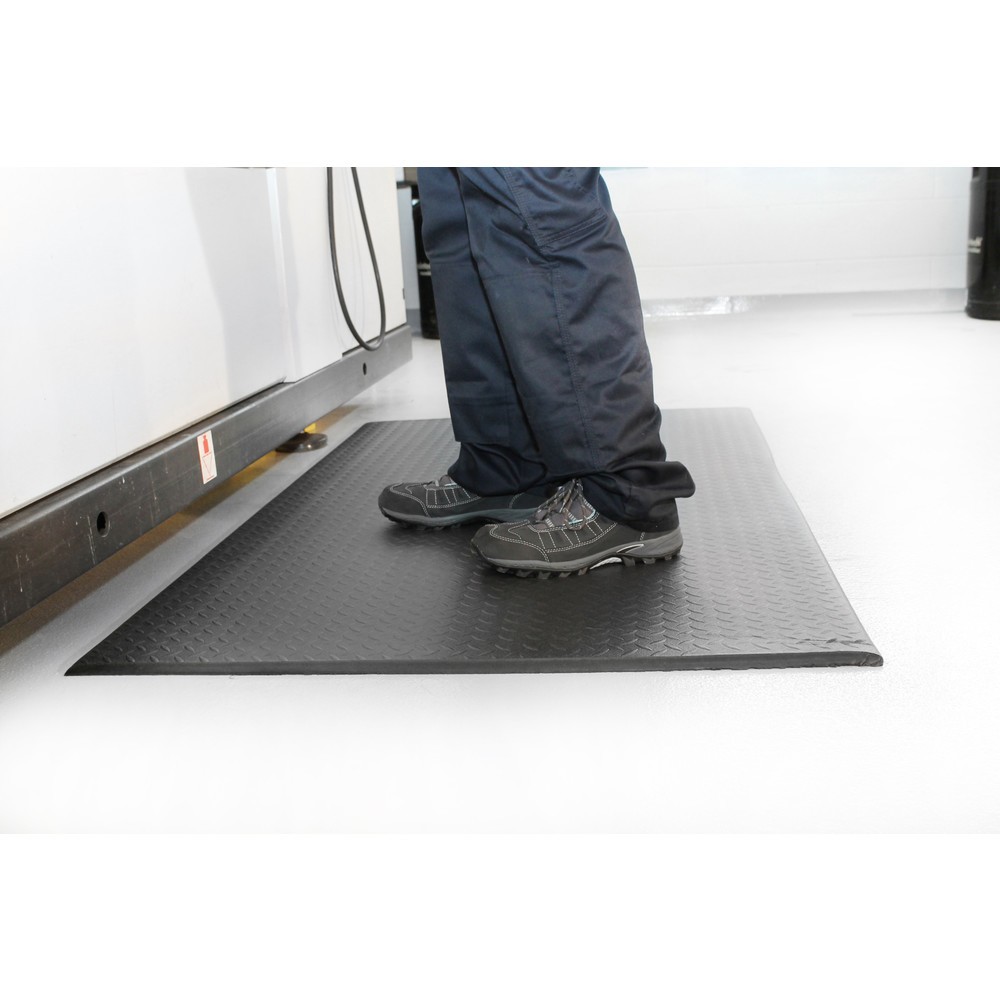 Numéro de l'image du produit 4: COBA Tapis anti-fatigue Orthomat® Diamond, lxP 600 x 900 mm, noir/jaune