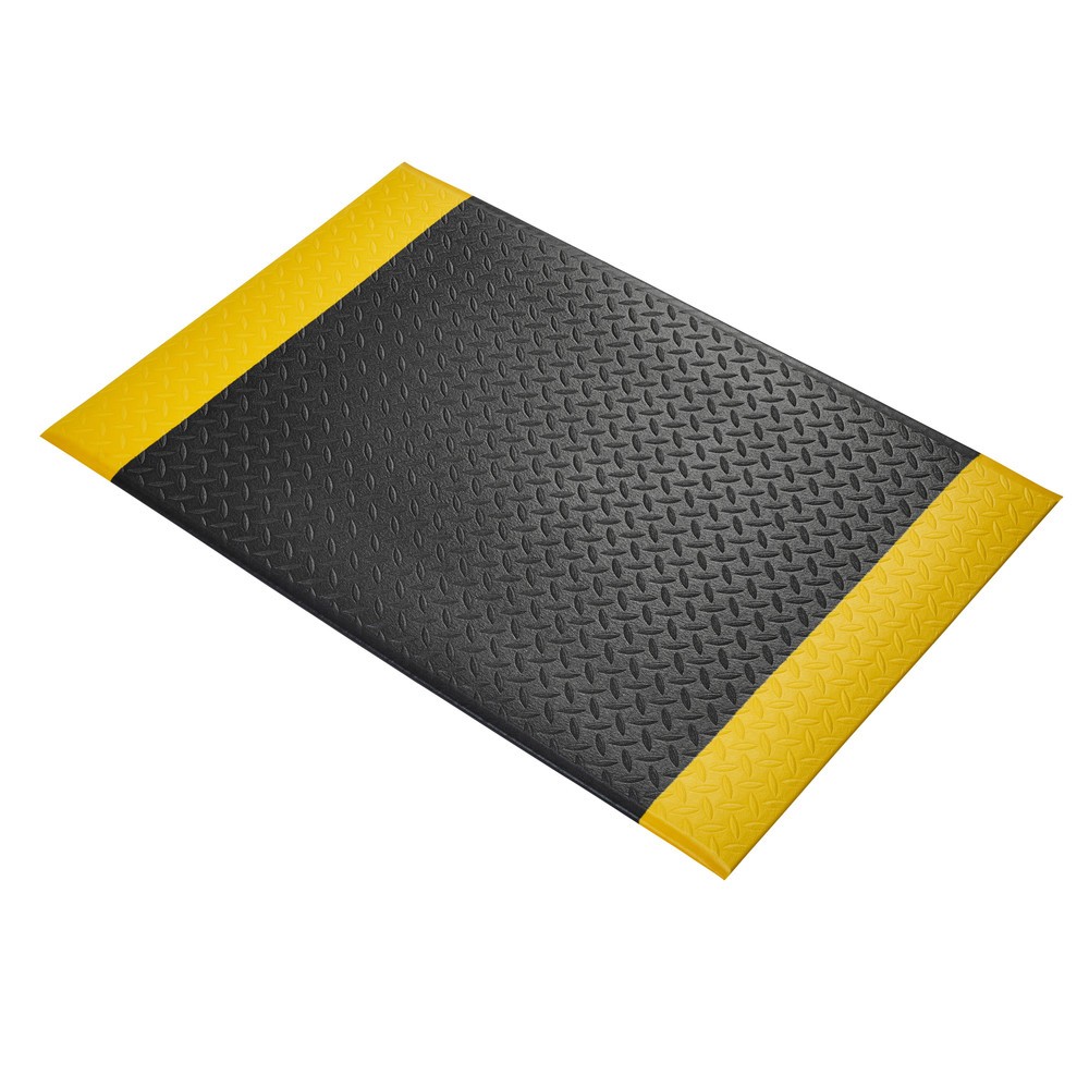 Numéro de l'image du produit 1: COBA Tapis anti-fatigue Orthomat® Diamond, lxP 600 x 900 mm, noir/jaune