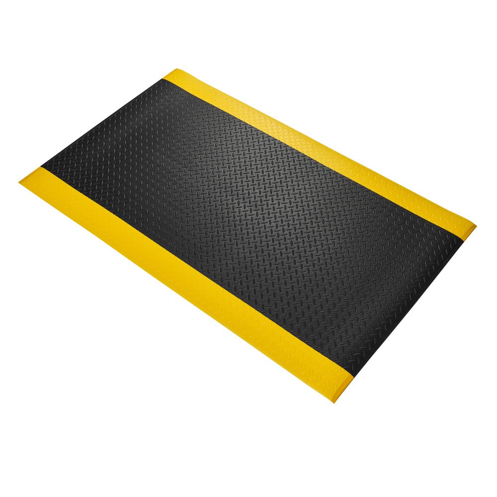Numéro de l'image du produit 1: COBA Tapis anti-fatigue Orthomat® Diamond, lxP 900 x 1 500 mm, noir/jaune