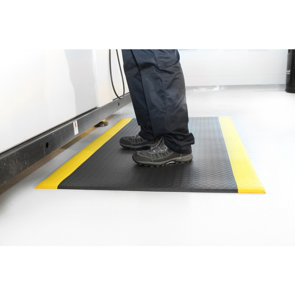 Numéro de l'image du produit 4: COBA Tapis anti-fatigue Orthomat® Diamond, lxP 900 x 1 500 mm, noir/jaune