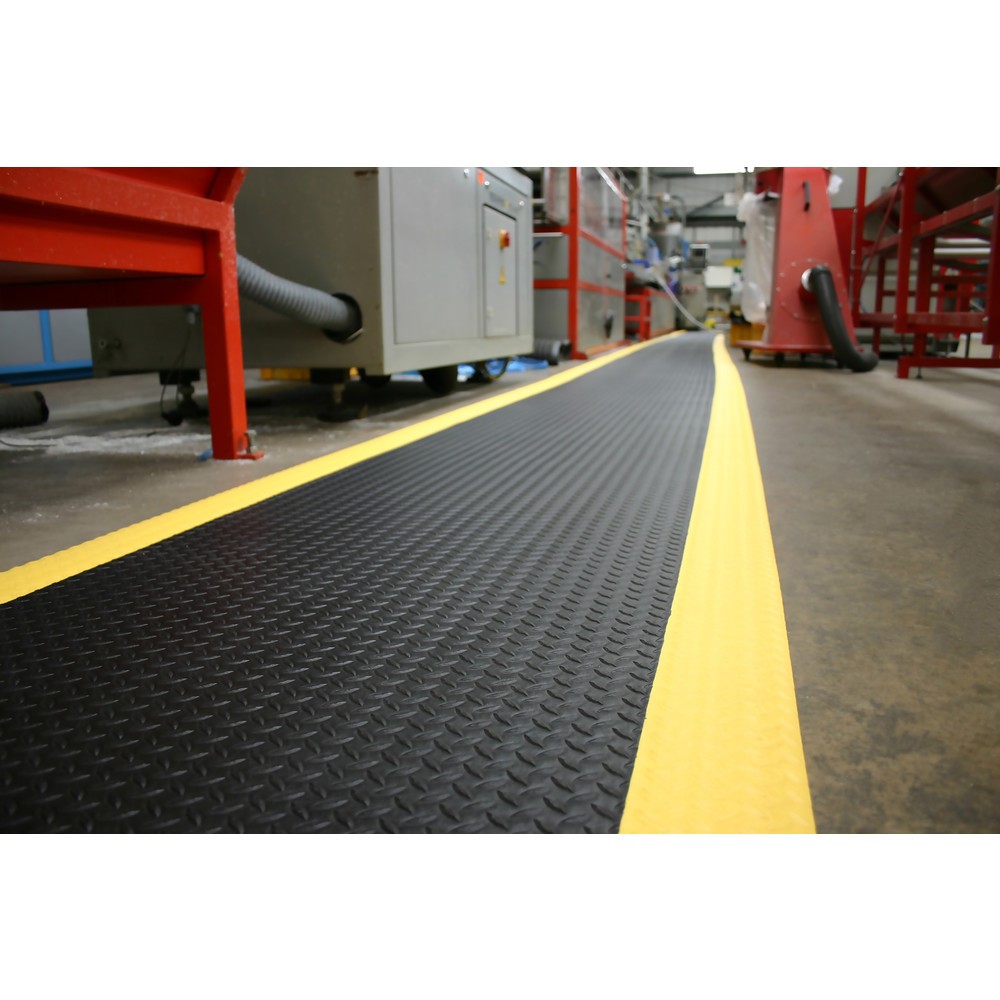 Numéro de l'image du produit 4: COBA Tapis anti-fatigue Orthomat® Diamond, lxP 900 x ml mm, noir/jaune