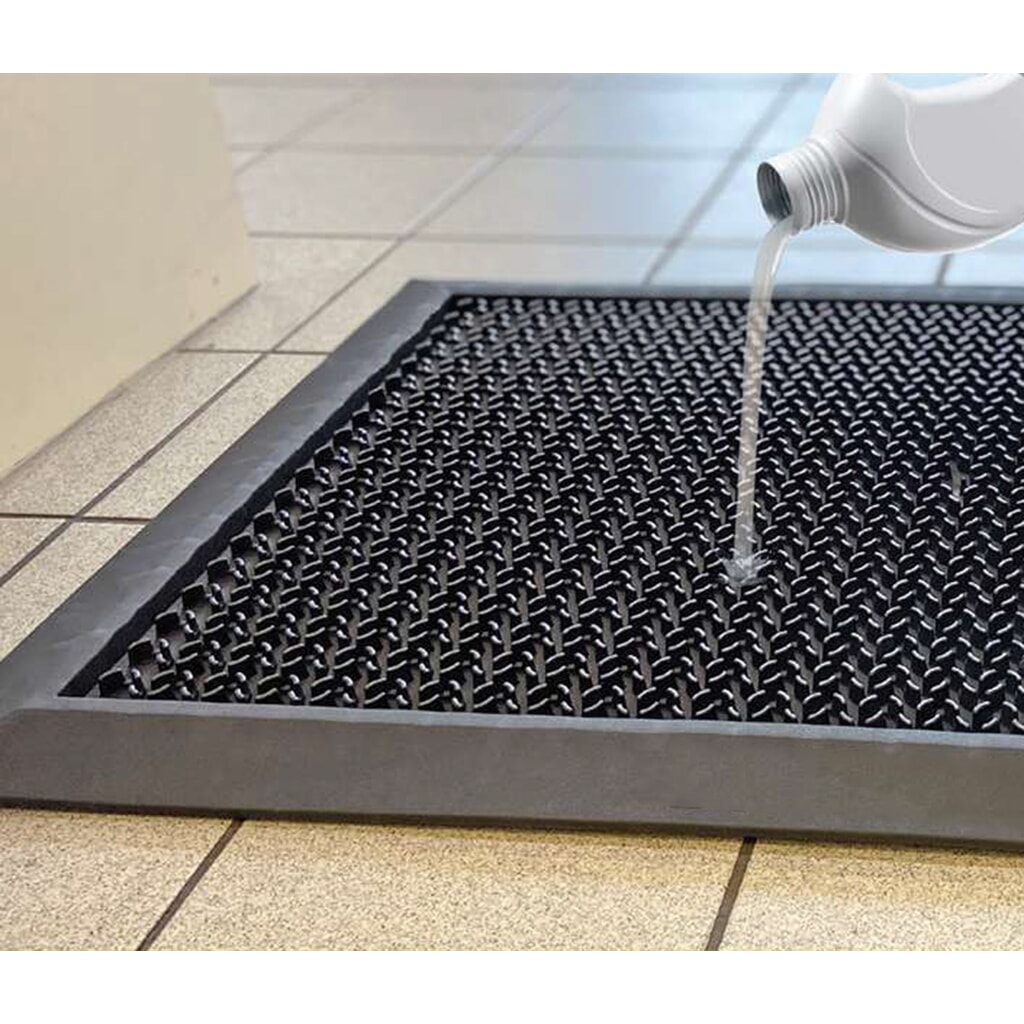 N° de l'image du produit 4 : COBA Tapis désinfectant HygiWell, volume 1,75 l, lxP 800 x 550 mm, noir