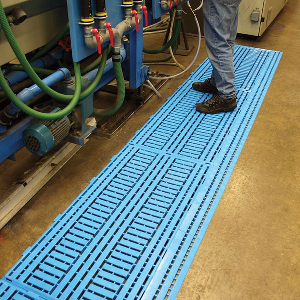 Numéro de l'image du produit 2: COBA Tapis pour poste de travail en PE, lxP 600 x 1 200 mm, bleu
