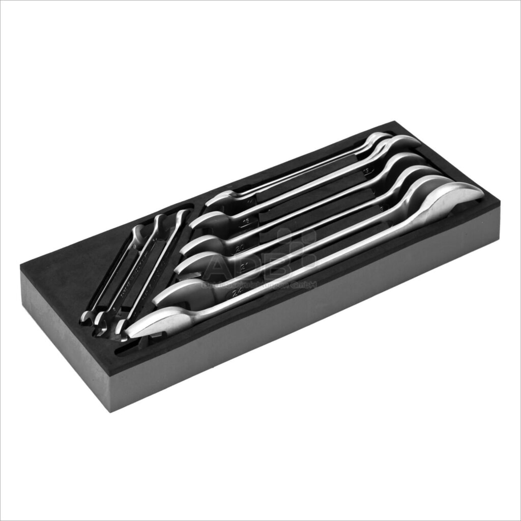 Coffret de rangement pour servante d'atelier pour jeu de 11 clés à fourche double N° de l'image du produit 1 : Coffret de rangement pour servante d'atelier pour jeu de 11 clés à fourche double