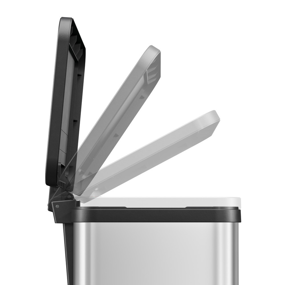Numéro de l'image du produit 2: Collecteur de déchets à pédale Hailo Öko duo Plus M, 2 x 9 litres, mécanisme de fermeture amorti, acier inoxydable, mat