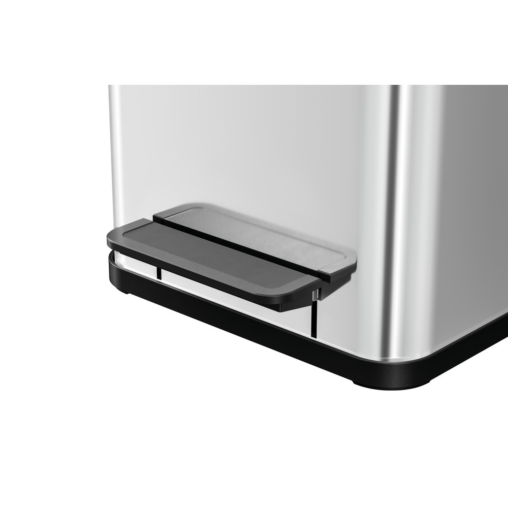 Numéro de l'image du produit 4: Collecteur de déchets à pédale Hailo Öko duo Plus M, 2 x 9 litres, mécanisme de fermeture amorti, acier inoxydable, mat