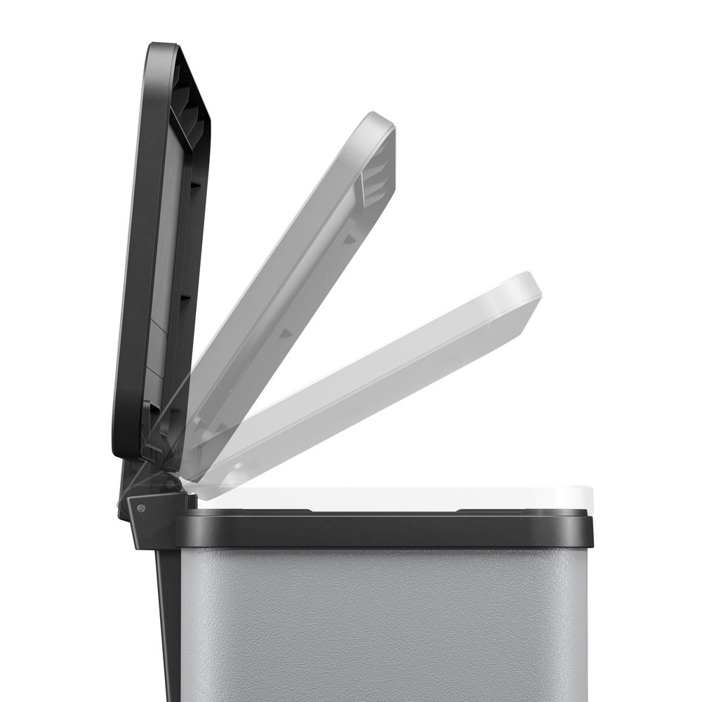 Numéro de l'image du produit 2: Collecteur de déchets à pédale Hailo Öko duo Plus M, 2 x 9 litres, mécanisme de fermeture amorti, gris clair, mat