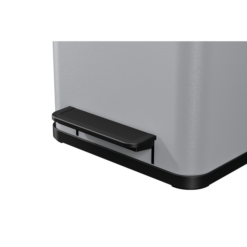 Numéro de l'image du produit 4: Collecteur de déchets à pédale Hailo Öko duo Plus M, 2 x 9 litres, mécanisme de fermeture amorti, gris clair, mat