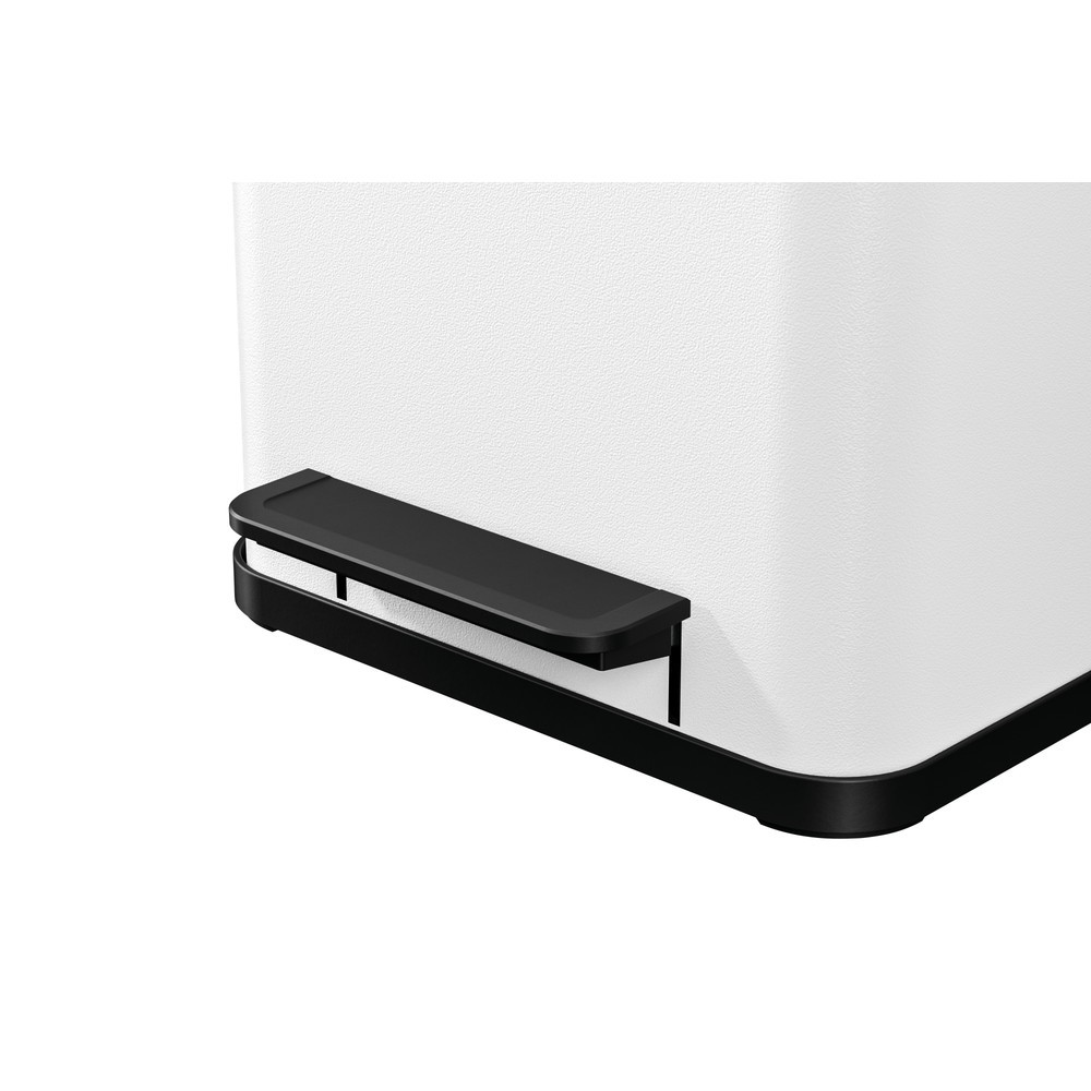 Numéro de l'image du produit 2: Collecteur de déchets à pédale Hailo Öko duo Plus M, 2 x 9 litres, mécanisme de fermeture amorti, blanc, mat