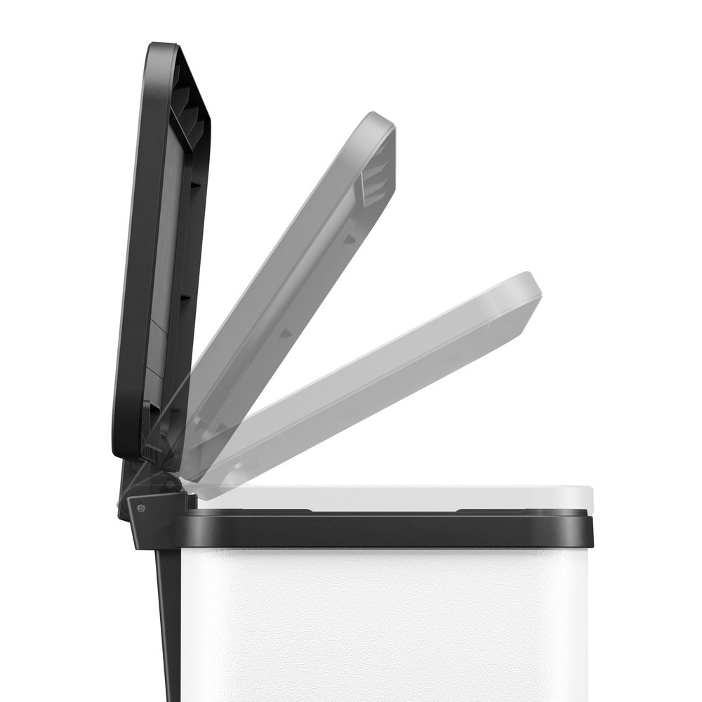 Numéro de l'image du produit 3: Collecteur de déchets à pédale Hailo Öko duo Plus M, 2 x 9 litres, mécanisme de fermeture amorti, blanc, mat