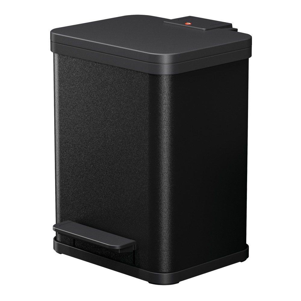 Numéro de l'image du produit 1: Hailo Collecteur de déchets à pédale Öko duo Plus M, 2 x 9 litres, mécanisme de fermeture amorti, noir foncé, mat