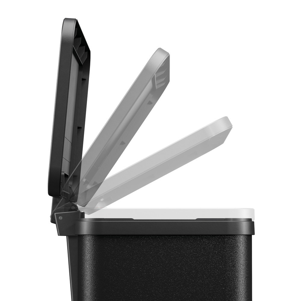 Numéro de l'image du produit 2: Hailo Collecteur de déchets à pédale Öko duo Plus M, 2 x 9 litres, mécanisme de fermeture amorti, noir foncé, mat