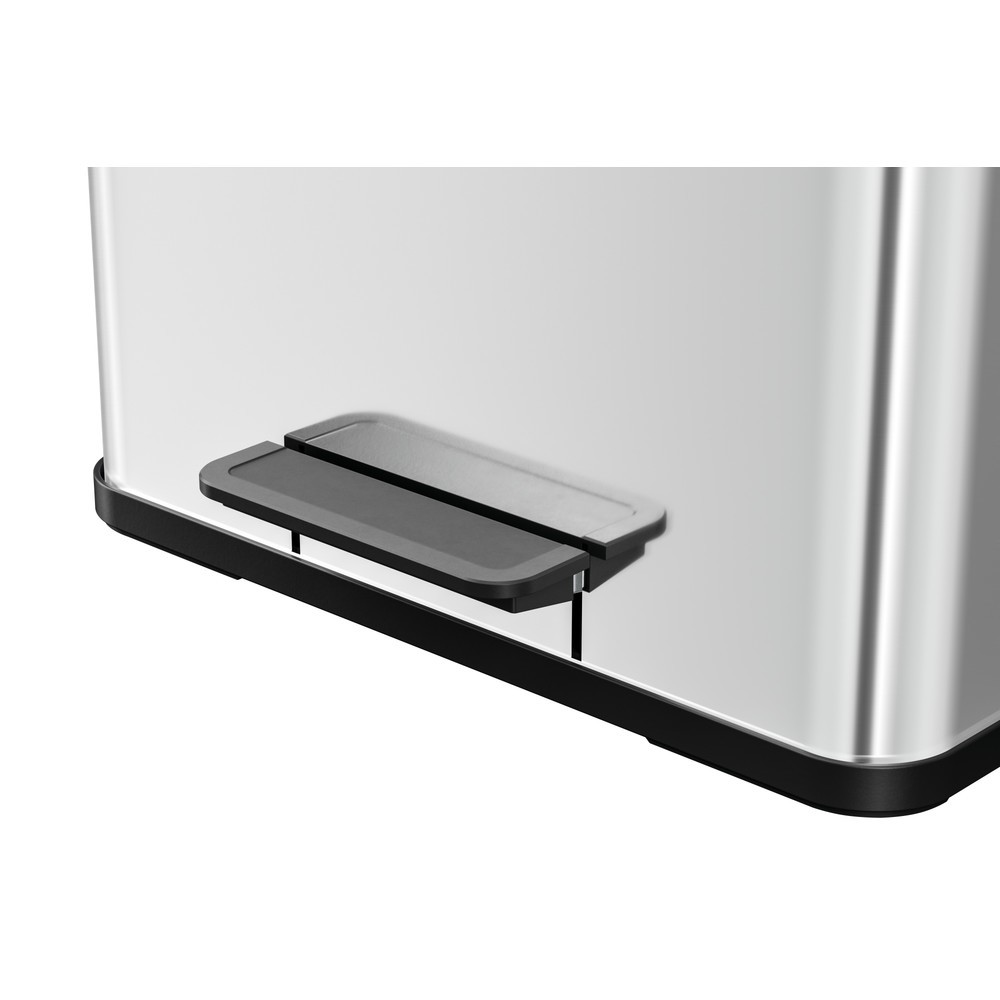 Numéro de l'image du produit 2: Collecteur de déchets à pédale Hailo Öko trio Plus L, 3 x 9 litres, mécanisme de fermeture amorti, acier inoxydable, mat