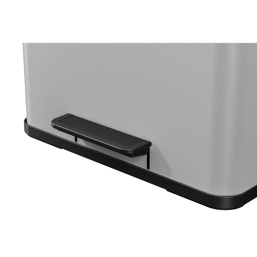 Numéro de l'image du produit 4: Collecteur de déchets à pédale Hailo Öko trio Plus L, 3 x 9 litres, mécanisme de fermeture amorti, gris clair, mat