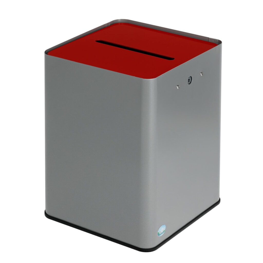 Collecteur de papier VAR ® P40, conforme RGPD, argent / rouge Illustration du produit: Collecteur de papier VAR ® P40, conforme RGPD, argent / rouge