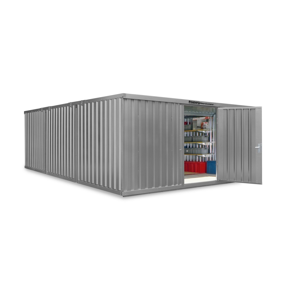 Numéro de l'image du produit 1: Combinaison de Conteneur, 3 modules, HxLxP 2 150 x 5 080 x 6 520 mm, pré-assemblé, plancher en bois, peint, gris clair